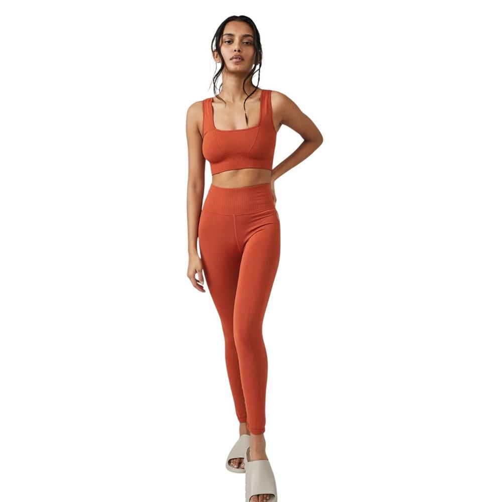 Free People Movement Good Karma Leggings, Cayenne Orange, Medium/Large, NWT